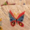 Handwoven Persian Minimalist Gabbeh Rug - Butterfly Motif Cream Wool