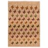 Handwoven Persian Minimalist Gabbeh Rug - Butterfly Motif Cream Wool