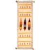 Handwoven Persian Pictorial Gabbeh Runner Rug - Geometric Cream Wool