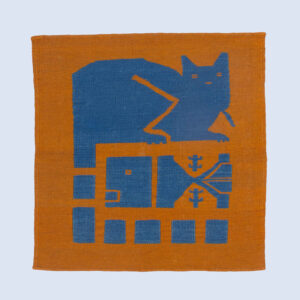 Genuine Pictorial Cat & Fish Kilim Rug – Handwoven Persian Wool