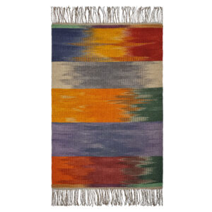 Orange Striped Kilim Rug from Lorestan – Authentic Handwoven Persian Wool