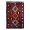 Shiraz Soumak Red Geometric Kilim Rug - Authentic Handwoven Persian Wool