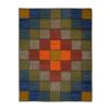 Red Checkered Kilim Rug - Authentic Handwoven Persian Wool Craft