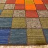 Red Checkered Kilim Rug - Authentic Handwoven Persian Wool Craft