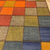 Red Checkered Kilim Rug - Authentic Handwoven Persian Wool Craft