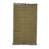 Jade Green Striped Kilim Rug from Khorasan - Authentic Handwoven Persian Wool