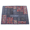 Vintage Persian Hand-Knotted Patchwork Carpet Navy Blue