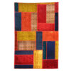 Vintage Persian Hand-Knotted Patchwork Carpet Geometric