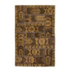 Vintage Persian Hand-Knotted Patchwork Carpet Geometric Brown
