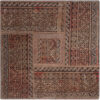 Vintage Persian Hand-Knotted Patchwork Carpet Square Brown