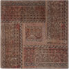 Vintage Persian Hand-Knotted Patchwork Carpet Square Brown