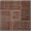 Vintage Persian Hand-Knotted Patchwork Carpet Square Brown