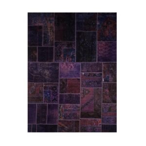 Vintage Persian Hand-Knotted Patchwork Carpet Purple