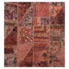 Vintage Persian Hand-Knotted Patchwork Carpet Brick Red