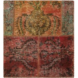 Vintage Persian Hand-Knotted Patchwork Carpet Red