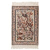 Hand-Knotted Persian Isfahan Pictorial Rug (Deer & Birds Art) - Cream Silk & Kork
