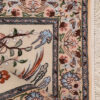 Hand-Knotted Persian Isfahan Pictorial Rug (Deer & Birds Art) - Cream Silk & Kork