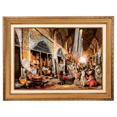 Hand-Knotted Persian Silk and Wool Pictorial Wall Hanging Rug – Coppersmiths Bazaar, Tabriz