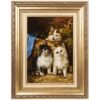 Hand-Knotted Persian Pictorial Rug from Tabriz Depicting Three Kittens