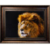 Hand-Knotted Persian Pictorial Rug from Tabriz Depicting Black Lion