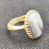 Persian Dendritic Agate Shajar Silver Ring for Men Nima