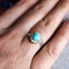 Persian Neyshabur Turquoise Silver Ring Handcrafted for Women Sima