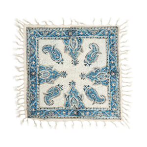 Persian Tablecloth: Isfahan’s Traditional Kalamkari Block Print Blue
