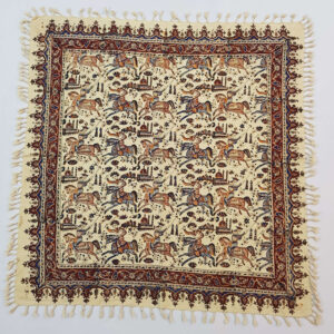 Persian Tablecloth: Isfahan’s Traditional Kalamkari Block Print Horse