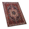 Hand-Knotted Persian Chaharmahal & Bakhtiari Heriz Rug (Floral Medallion) - Red Wool