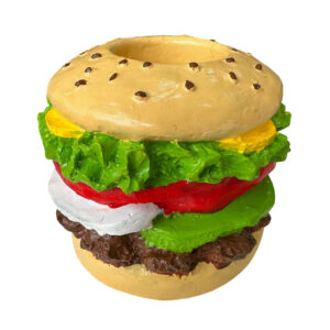 Hamburger Sandwich Toothpick Holder in Cream Resin