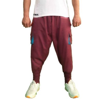 Red Traditional Kurdish Shalwar Pants with Bold Ethnic Design