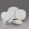 White Melamine Dinnerware Set for 6 Dishwasher Safe