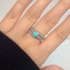 Persian Neyshabur Turquoise Silver Ring Handcrafted for Women