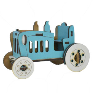 3D Puzzle Wooden Model Kit – Blue Tractor