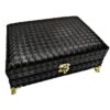 Wooden Sewing Kit Organizer with Faux Leather Accent