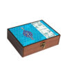 Traditional Pattern Wooden Tea Chest – 4-Compartment Storage