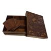 Wooden Tea Organizer with 4 Slots & Matching Coasters