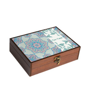 Elegant Persian-Style Wooden Tea Chest – 4-Slot Organizer Box
