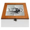 Wooden Tea Storage Chest – See-Through Lid & 4 Compartments