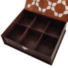 Multi-Functional Wooden Tea Chest with 6 Divided Compartments
