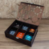 Multi-Functional Wooden Tea Chest with 6 Divided Compartments