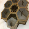 6-Compartment Wooden Tea Storage Chest with Built-In Warmer