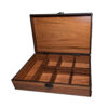 7-Compartment Wooden Tea Chest – Warm Brown Finish Storage Box