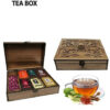 7-Compartment Wooden Tea Chest – Warm Brown Finish Storage Box