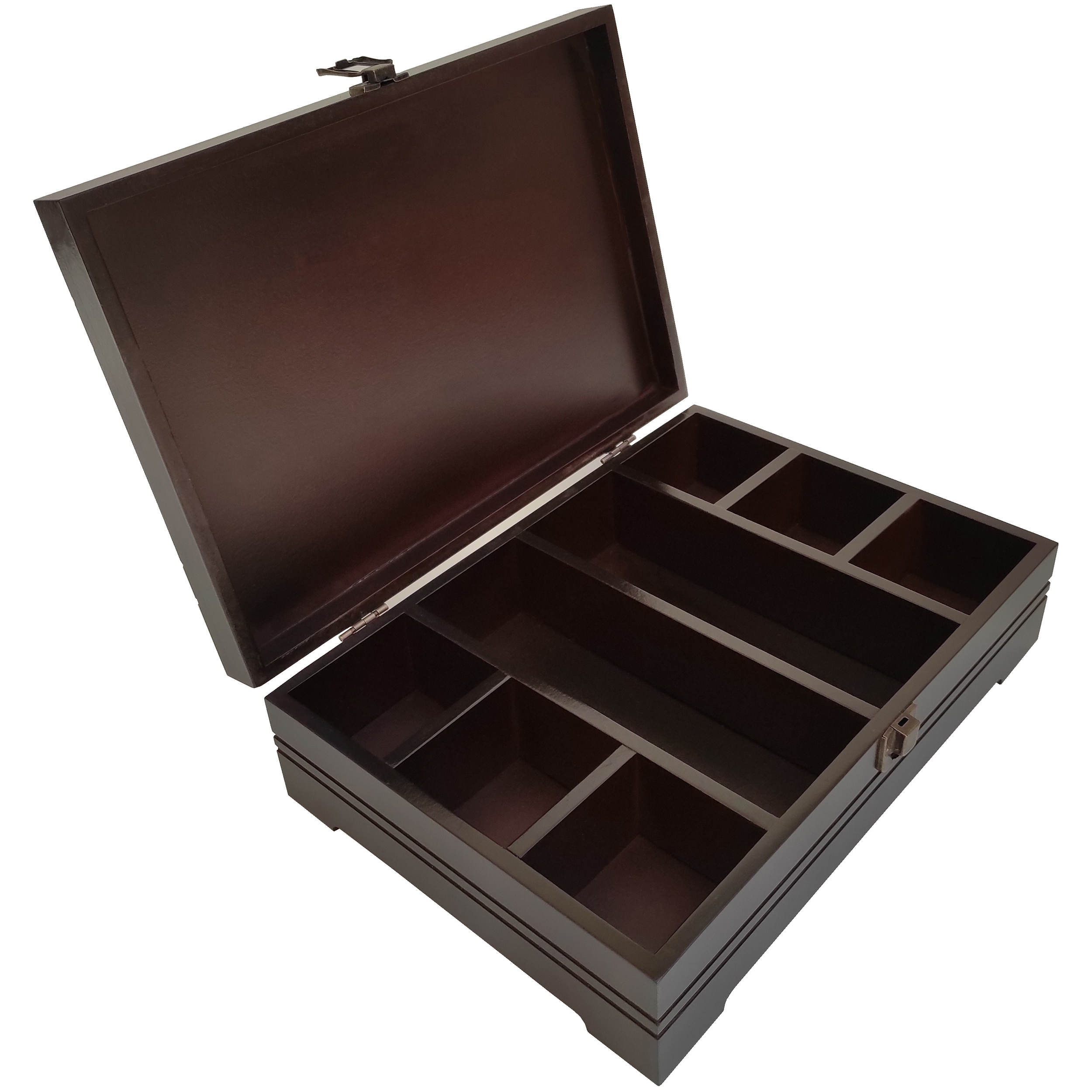 8-Slot Wooden Tea Bag Organizer – Spacious & Stylish Storage Box
