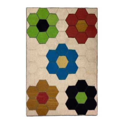 Artisanal Cream Floral Kilim Rug - Handwoven Authentic Persian Wool