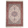 Hand-Knotted Persian Ardakan Rug (Lachak Toranj Floral Medallion) - Cream Wool