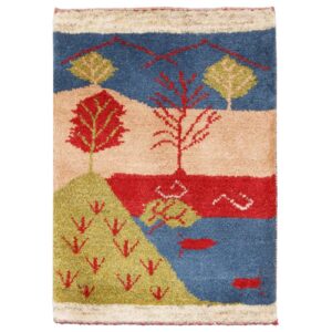 Genuine Handwoven Persian Tree of Life Gabbeh Rug – Blue Wool