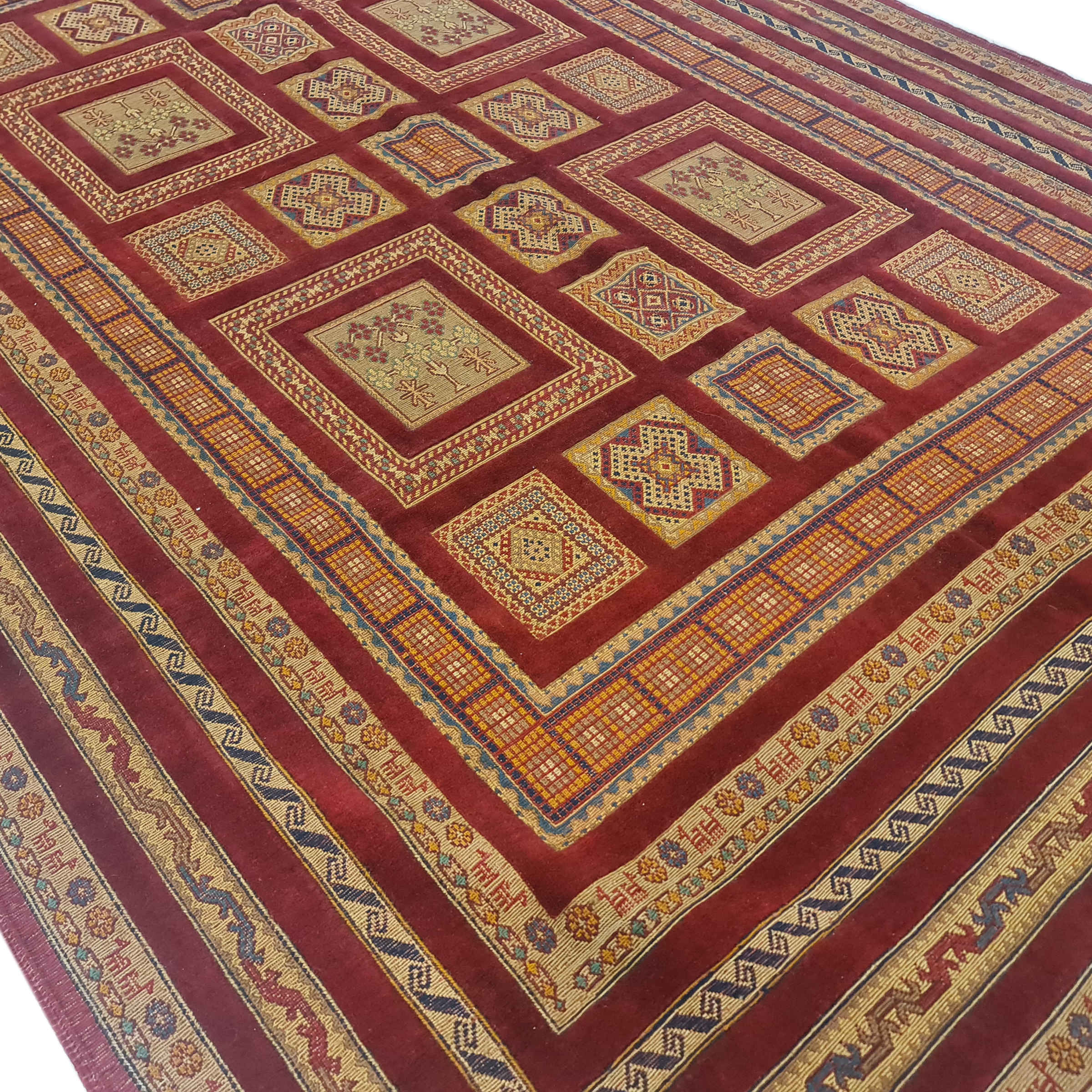 Brick Red Geometric Kilim Rug – Authentic Handwoven Persian Wool
