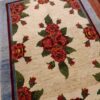 Hand-Knotted Persian Shiraz Qashqai Rug (Traditional All-over Floral) - Cream Wool